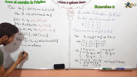 Exercice 2 dans matrice et application linéaire