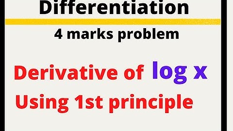 Derivative of log x using first principle @EAG