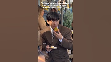 Taehyung eating croissants in Paris ✨ after the Celline fashion show 🔥🤧#bts#V#bangtan boys 💜