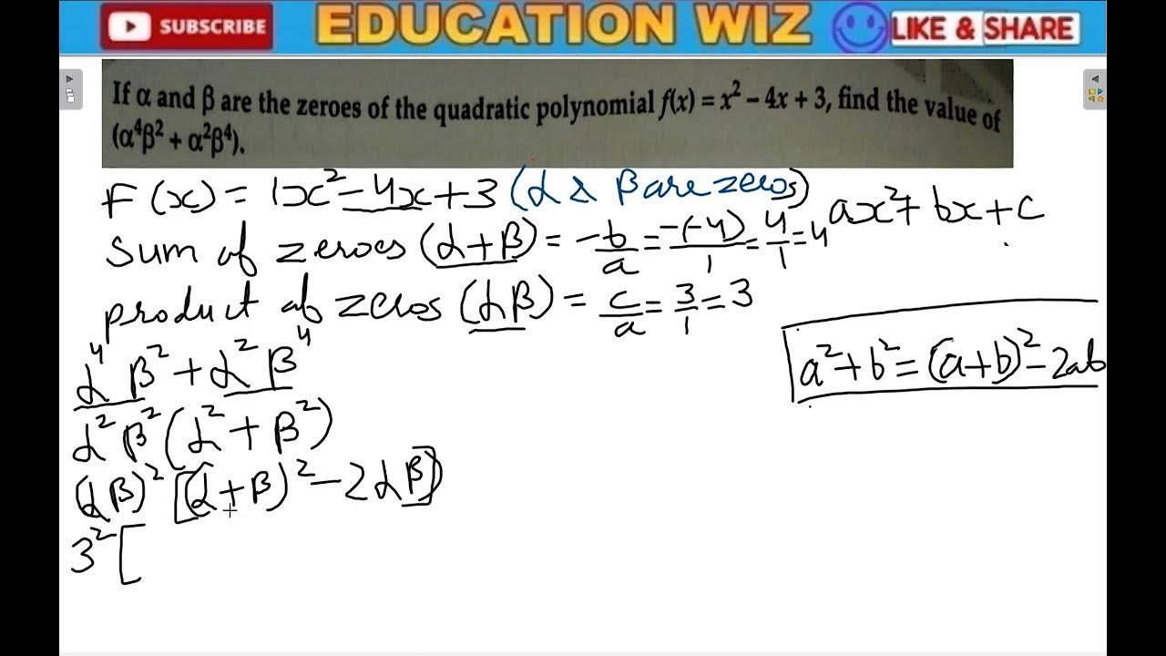 If Alpha And Beta Are The Zeros Of The Quadratic Polynomial F x x2 4x ph-value-class-10-vvvi-questions-ph-man-class-10-chemistry-chapter-2