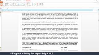 Filling out a listing Package - Bright MLS Southern NJ