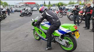 2 stroke motorcycle meet at Ace cafe London