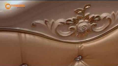 Hoàn thiện Giường ngủ tân cổ điển cao cấp hoa văn tinh tế tại nhà chị Dung - Mễ Trì