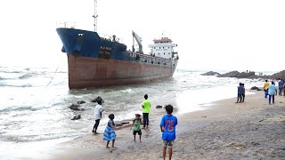 Bangladesh Cargo Huge Ship To Shore Tenneti Park Beach Visakhapatnam Vizag Vision