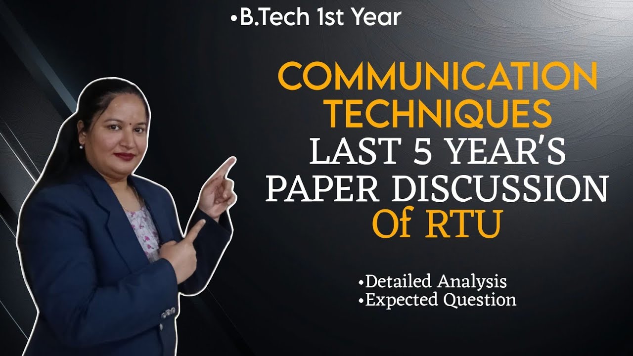 RTU Papers (5 years) discussion😱🔥 Communication Techniques Important Questions|Notes| Dr. Rekha 😊