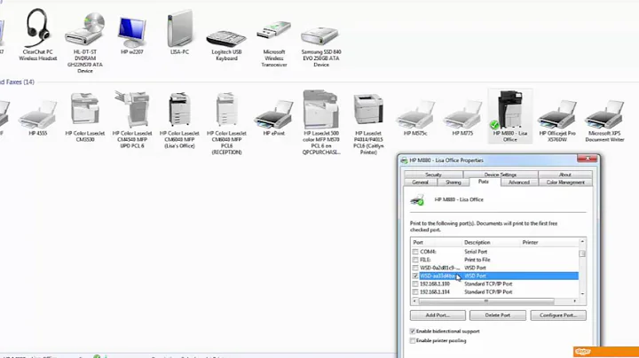 WSD Printer Port Issues