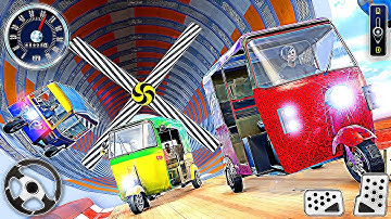Impossible Auto Rickshaw Stunt Driving 3D - Tuk Tuk Mega Ramp Simulator | Android Gameplay