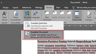 CARA CEPAT Menerjemahkan Bahasa Indonesia ke Bahasa Inggris secara otomatis di Microsoft Office Word