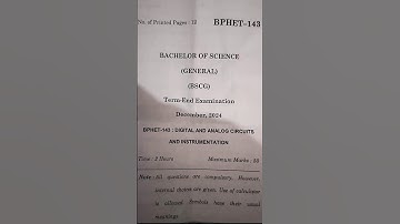 IGNOU BPHET 143 DEC 2024 Exam Question paper | Physics Question Paper 📜 #IGNOU #Physics