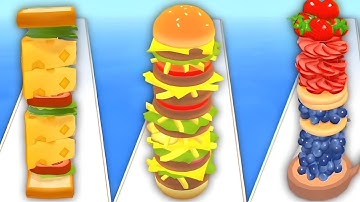 Sandwich Runner Vs Burger Master Vs Pancake Run - All Levels Gameplay Android IOS Ep1 