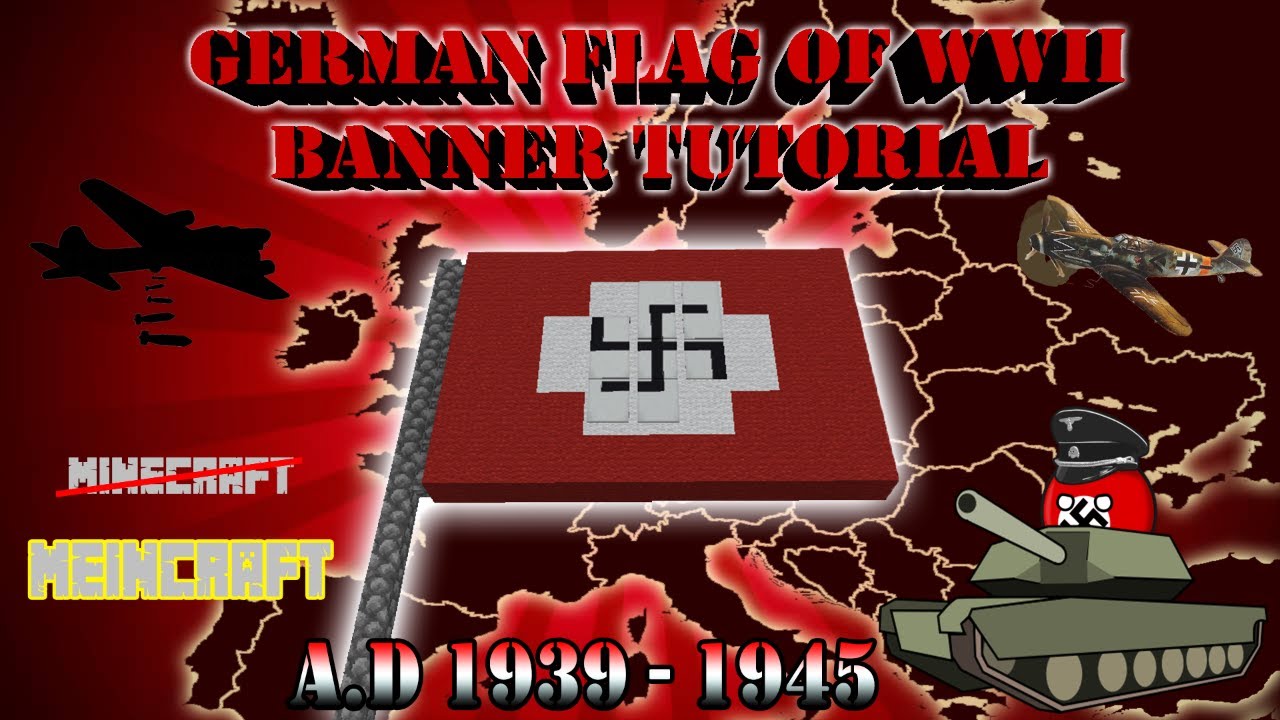 Minecraft (Meincraft) Banner Tutorial - How To Make A German Flag Banner Of Wwii