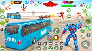 Police Officer Car Bus and Helicopter Robots Transformers Simulator - Android Gameplay. screenshot 3