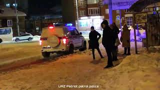 RUSSIAN POLICE | UAZ Patriot with blue lights.