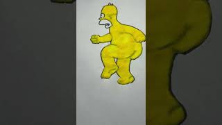 How to draw a funny Homer Simpson😊 #thesimpsons  #drawing #simpsons #art