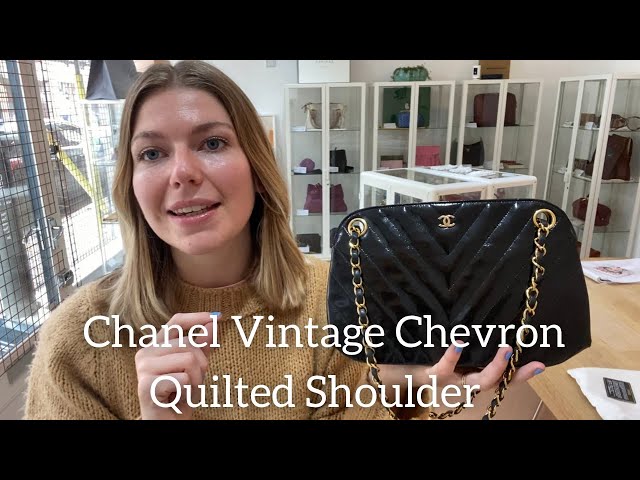 Chanel Vintage Chevron Quilted Frame Shoulder 