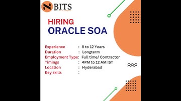 Nbits Hiring - remote jobs (Oracle SOA) #remotejobs #oracle