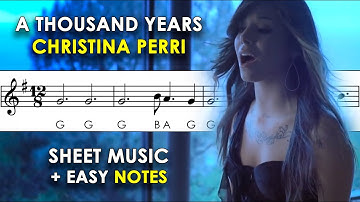 A Thousand Years | Sheet Music with Easy Notes for Recorder, Violin Tutorial | Christina Perri