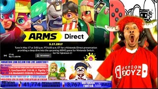LIVE REACTION!!!!! ARMS NINTENDO DIRECT 5.17.17!!!! NINTENDO SWITCH HYPE!!!!