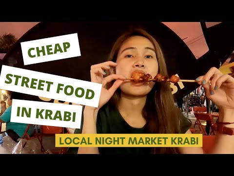 EAT Street FOOD at local market in KRABI - Thailand