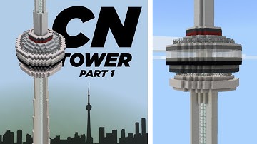CN TOWER BUILD TUTORIAL PART 1! | Minecraft PE City Build Timelapse