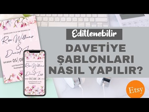 DAVETİYE TASARIMI VE ETSY'DE SATIŞI  |  TEMPLETT İLE DÜĞÜN DAVETİYESİ LİNK PAYLAŞIMI