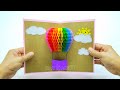 DIY Balloon Pop up card#ทำการ์ดป๊อปอัพรูปบอลลูนสีรุ้งเก๋ๆ/แม่เนย น้องพอสDIY