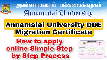 How to Get Annamalai University DDE Migration Certificate?Online Process full details👍