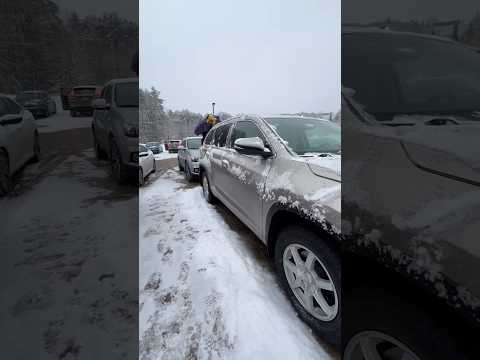 Handheld snowblower clears the vehicle way faster than the old-school snow brush #shorts