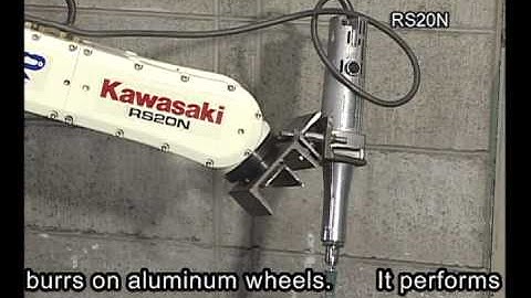 Deburring Aluminum Wheels - Kawasaki Robotics