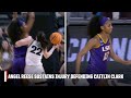 Angel reese sustains ankle injury defending caitlin clark  espn college basketball