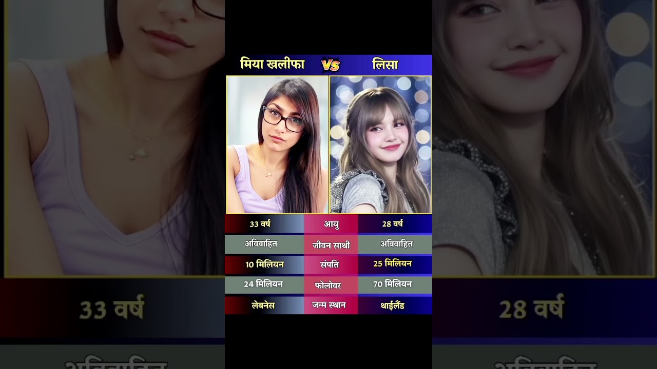 ⁣मिया खलीफा vs लिसा 😱 | Age, Net Worth, Followers Comparison #MiaKhalifaVsLisa #MiaKhalifa #shorts