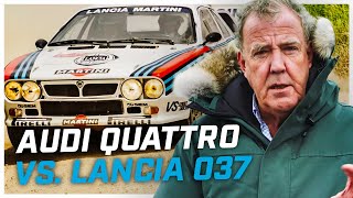 Clarksons favoritrallykamp: 1983 Audi Quattro VS. Lancia 037 | Prime Video Sverige