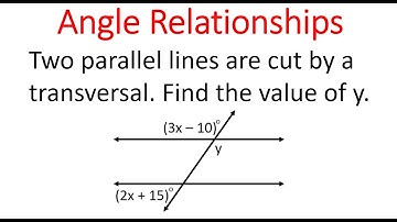 Finding Measure Of Angle y In PARALLEL Lines With Transversal