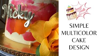 Simple Multicolor Cake Design