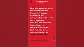 Don't waste your time on me lyrics