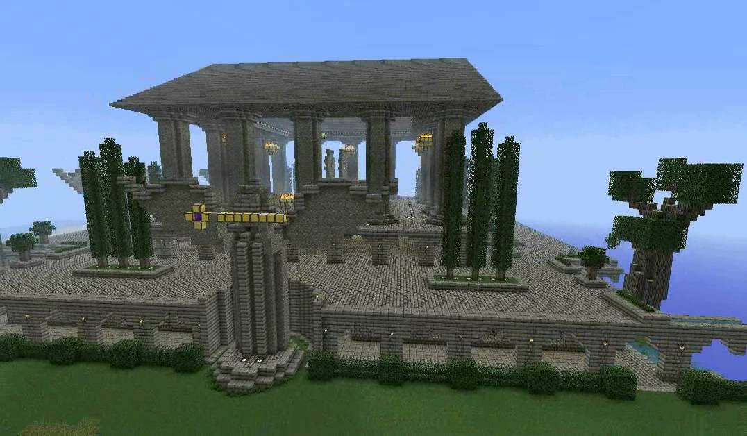 Minecraft My Build - Roman Style GodsPalace - YouTube