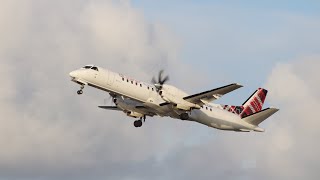Spectacular Approach Into Sumburgh Loganair Saab 2000 Runway 33
