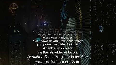 Replicant monologue from Blade Runner as a Star Wars -style text crawl made with Python