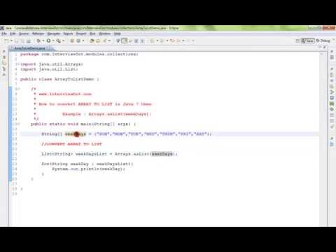 HOW TO CONVERT ARRAY TO LIST IN JAVA   DEMO