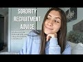 SORORITY RECRUITMENT ADVICE