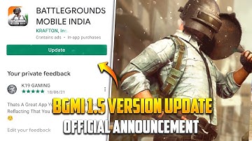 🔥Battleground Mobile India 1.5 Update Official Announcement| How To Update BGMI 1.5 Latest Version!