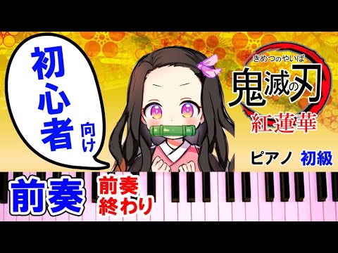 初級 紅蓮華 鬼滅の刃 前奏 ピアノ 簡単 楽譜 ゆっくり 初心者向け Lisa K2 Youtube