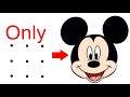 Mickey Mouse drawing | Mickey Mouse drawing from dots | how to draw Mickey Mouse from dots