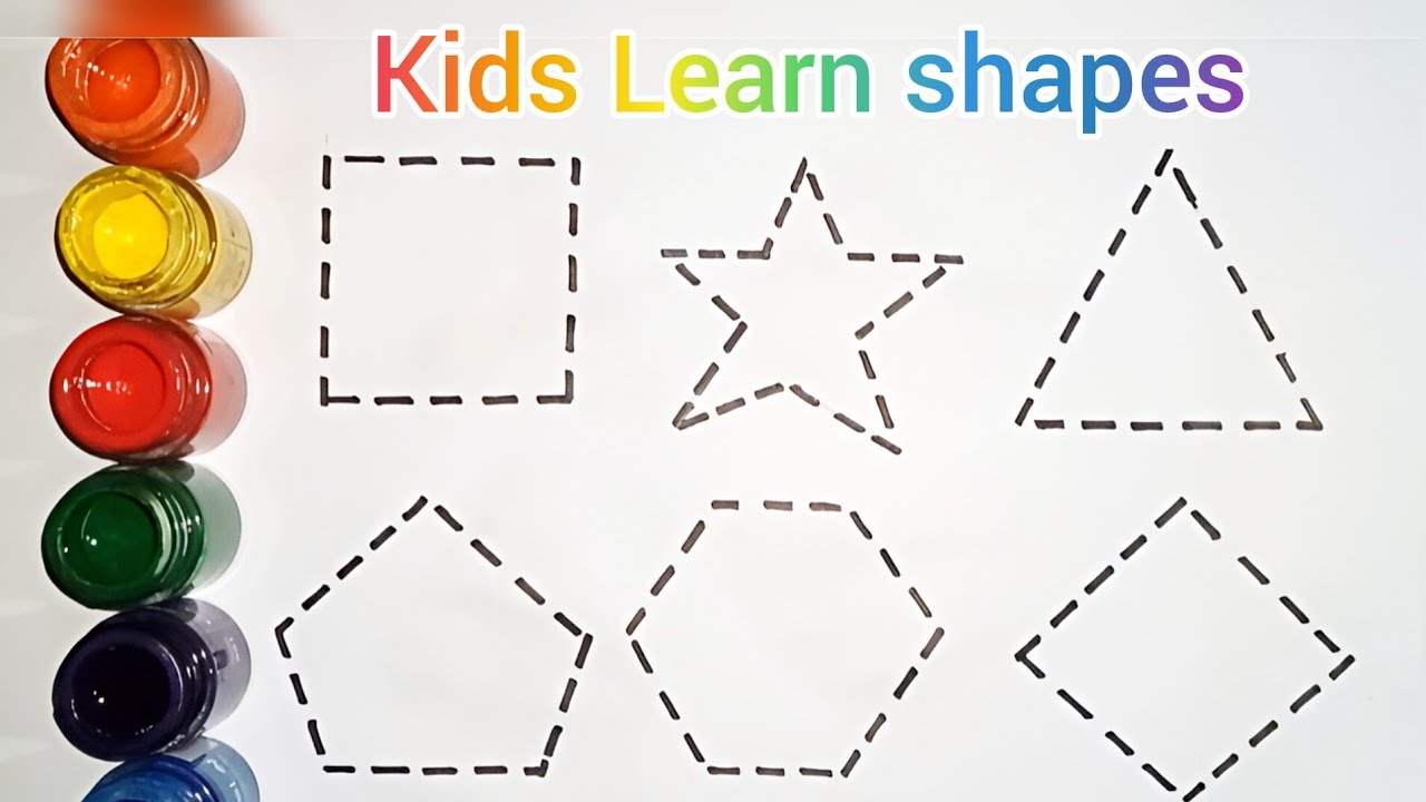 How To Draw And Color Geometric Shapes Step By Step 🔺🟠⭐🟩🔷💜 Drawings For ...