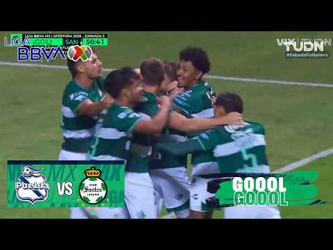¡OTRA VEZ SANTOS! Puebla 1-2 Santos | Liga MX - Jornada 5 Apertura 2026 | TUDN