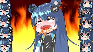 Uruka Does The FIRE NOODLE CHALLENGE And Dies (also she spits out white liquid)