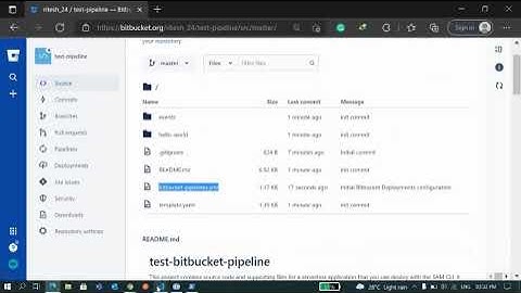 Bitbucket pipeline setup for AWS SAM nodejs application