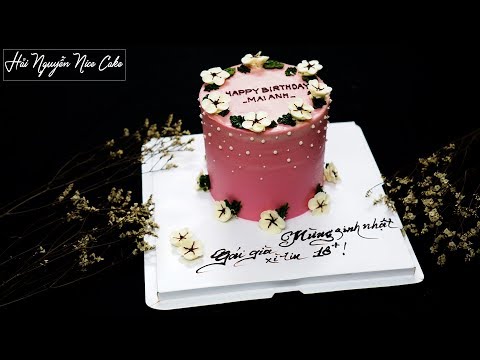 Bnh Sinh Nht Trang Tr n Gin Vi Hoa Cherry  Decorate nice Cake with Cherry Blossom