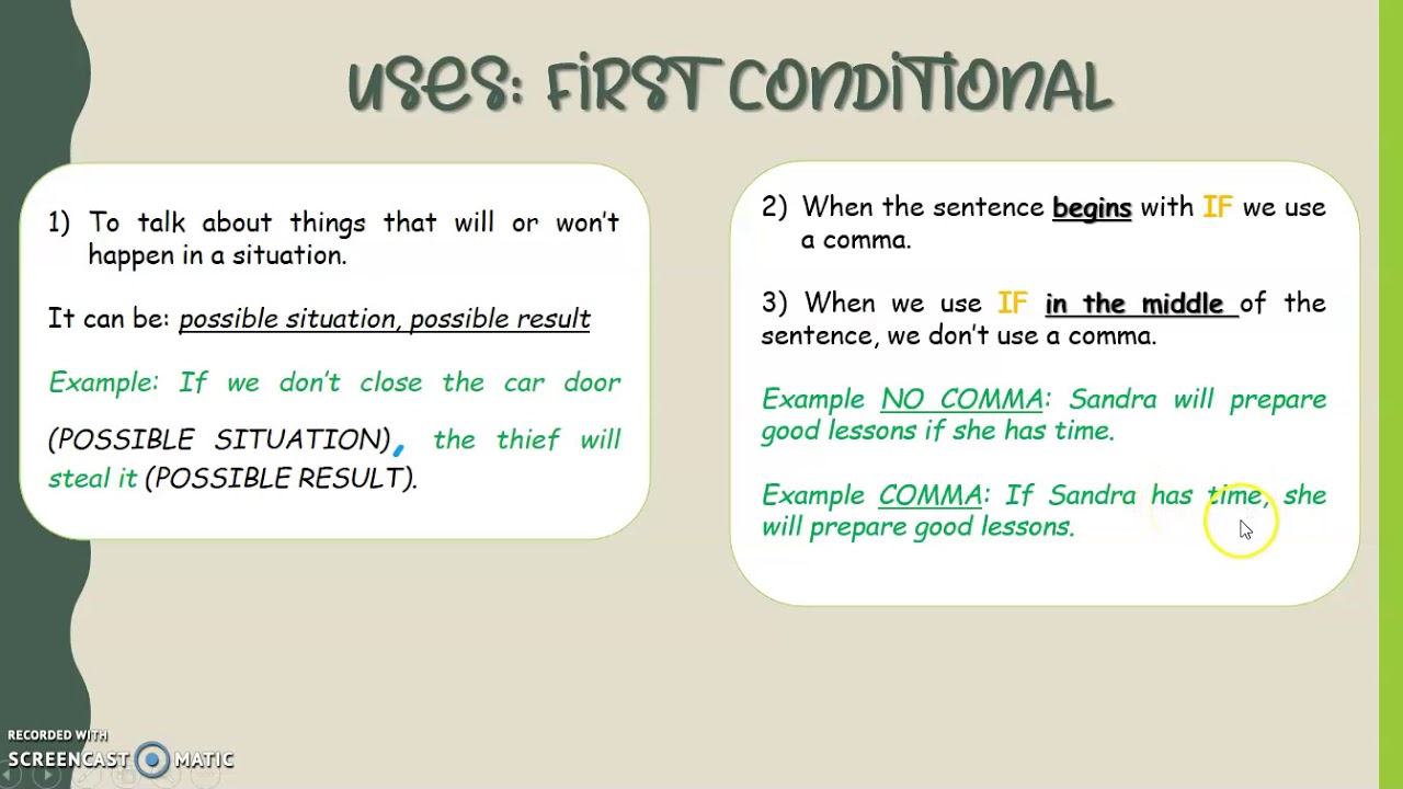 First conditional wordwall