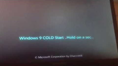 Windows 9 Cold Start - 2015 just a concept